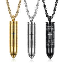 Stainless Steel Cross Suture Pendant Bullet Necklace 3 Colors With Charm Chain Catholicism Jewelry Gift For Men Women 2024 - buy cheap