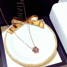 Pingente de diamante formato de estrela modele18k, colar feminino de prata esterlina 925 com pingente em ouro rosa para festa de casamento, joia 2024 - compre barato