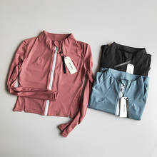 Blusa deportiva de manga larga para mujer, abrigo de Yoga transpirable, chaqueta deportiva, Top de tela para correr, gimnasio, secado rápido 2024 - compra barato