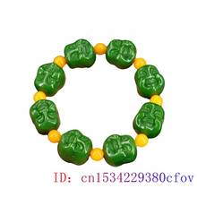 Chinese Green Jade Maitreya Bracelet Gifts Natural Jadeite Charm Green Fashion Bangle Jewellery Amulet Beads 2024 - buy cheap