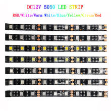 Tira Flexible de luces LED PCB, 5050 60 leds/m, 5M ,RGB/Blanco/blanco cálido/Rojo/verde/azul/amarillo, IP30/65, resistente al agua, DC12V 2024 - compra barato