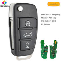 KEYECU Keyless Remote Control Car Key With 3 Buttons & 434MHz - FOB for Audi A3 S3 2012 2013 2014 2015, 8V0837220D 8V0 837 220D 2024 - buy cheap