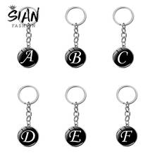 SIAN Alphabet Keychain 26 English Initial Letters Name Keyring Glass Crystal Long Chain for Car Handbag Decoration Birthday Gift 2024 - buy cheap