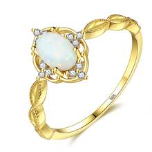 Sterling Silver Opal Rring for Women White/Blue Fire Opal Birthstone Ring Fashion Charm Ring Gift 2024 - buy cheap