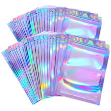 1000Pcs/Lot Rainbow Mylar Zip Lock Bags Aluminum Foil Smell Proof Bags Foil Bag Flat Ziplock Bag for Party Favor Food Storage 2024 - buy cheap