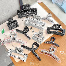 The new ink black white hair clip shark clip girl back head catch clip hairpin Korean version of cross hair clip hairaccessories 2024 - buy cheap