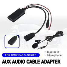 Bluetooth Aux приемник Кабельный адаптер для BMW E46 2002 2003 2004 2005 с микрофоном для 10 Pin CD головное устройство аудио интерфейс 2024 - купить недорого