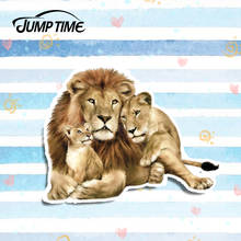 Jump Time-calcomanía 3D de animales de la familia del león, calcomanía cálida de vinilo con diseño gráfico divertido para coche, decoración de ventana y parachoques, 13cm x 10,1 cm 2024 - compra barato