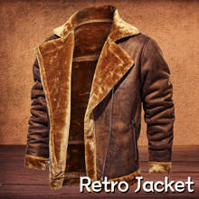 Mens Vintage Style Winter Faux Leather Jacket Retro Fur Lined Jacket Motorcycle Jacket Old Fashion Jackets For Men,NOT ANIMAL 2024 - buy cheap