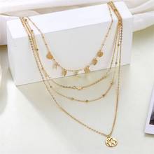 Vintage Star Map Moon Chain Necklace For Women Fashion Gold Color Necklace Multiple Layers Pendant Long Choker Boho Jewelry 2024 - buy cheap