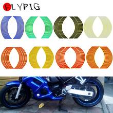 FLYPIG 1 Set 16 Strips Reflective Wheel Sticker Rim Stripe Tape for Yamaha Honda Suzuki 16"-18" Bike Motorcycle Car Stickers 2024 - buy cheap