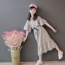 Korean style Girls Long Skirts Set 8 10 12 years Two Pieces Children Shirts and Skirt Teen Girls Summer Clothing 2024 - buy cheap