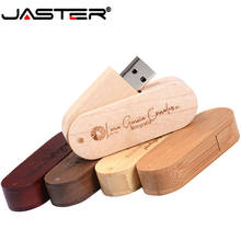 JASTER promoção criativa Girar usb flash drive de madeira 4GB/8GB/16GB/32GB/64GB USB 2.0 de Armazenamento Externo (logotipo personalizado gratuitamente) 2024 - compre barato