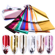 Блестящие наклейки для ногтей, 14 цветов, цвета розового золота, шампанского, наклейки для ногтей, слайдер, украшение для маникюра, обертывания, NF996 2024 - купить недорого