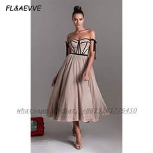 2021 African Bridesmaid Dresses A Line Strapless Chiffon Tea-Length Bridesmaid Dress Plus Size for Women Wedding 2024 - buy cheap