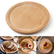 Plato de madera para servir, bandeja redonda de madera para servir, respetuoso con el medio ambiente, reutilizable, para aperitivos, queso, Sushi 2024 - compra barato