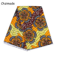 Chzimade-tela de cera africana de Ankara para mujer, tejido de costura Floral de algodón de 100% para vestido de boda, materiales de retales Diy, 1 yarda 2024 - compra barato