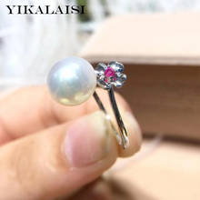 Женское кольцо с жемчугом YIKALAISI, ювелирное изделие из стерлингового серебра 925 пробы, ювелирные изделия из натурального жемчуга 8-9 мм, оптовая продажа, 2019 2024 - купить недорого