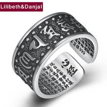 2019 Buddha Mantra Couple Adjustable Ring 100% Real S999 Sterling Silver for Men Women Opening Ring Jewelry accesorios mujer R19 2024 - buy cheap