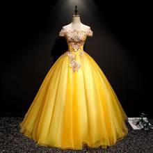 Vintage Boat Neck Quinceanera Dresses Luxury Applique Floor Length Formal Party Ball Gown Fashion Noble Prom Dress 2024 - buy cheap