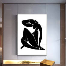 Póster inspirado en Henry Matisse, mujer desnuda, blanco y negro, impresión artística moderna, Idea de regalo de cumpleaños, póster artístico de pared, decoración impresa 2024 - compra barato