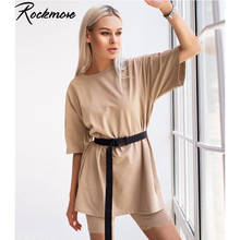 Rockmore-Conjuntos de 2 piezas para mujer, camisetas de manga corta de talla grande, conjuntos de pantalones cortos blancos, ropa de calle, conjunto de dos piezas para mujer 2024 - compra barato