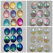 100 Flatback Resin Round Fish Scale Pattern Cabochon 12mm Colour for Choice 2024 - buy cheap