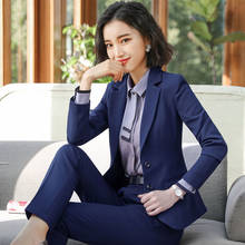 Pant Suits For Women Blazer Set Autumn Lady Business Office Work Profession Uniform Turn-Down Neck Jacket Elegant Pants Suits 2024 - buy cheap