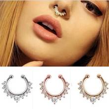 1pc Fashion Fake Septum Clicker Nose Ring Non Piercing Hanger Clip On Jewelry 2024 - buy cheap