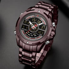 NAVIFORCE часы для мужчин Топ бренд нержавеющая сталь мужские часы аналогово-цифровые кварцевые наручные часы спортивные мужские часы Relogio Masculino 2024 - купить недорого