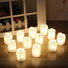 12 pces do diodo emissor de luz a pilhas elétricas tealight velas branco quente flameless para a decoração do casamento do feriado # co 2024 - compre barato