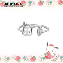 Mistletoe  925 Sterling Silver Cartoon Rabbit With Carrot Open Ring Jewelry 2024 - buy cheap