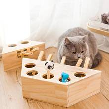 Cat Toy Chase Mouse Solid Wooden Interactive Maze Pet Hit Hamster With 3/5-holed Mouse Hole Catch Bite Catnip Funny Toy 2024 - buy cheap