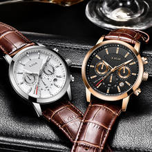 2022 New Mens Watches LIGE Top Brand Leather Chronograph Waterproof Sports Automatic Date Quartz Watch For Men Relogio Masculino 2024 - buy cheap