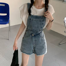 2021 New Short Denim Jumpsuit Button Design Suspender Shorts Chic Casual Mini Sexy Women Short Jeans 2024 - buy cheap