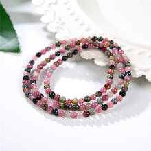 4mm Mix Natural Tourmaline Stone Beads Bracelet Multilayer Bracelets for Women Fashion Semi-precious Bangle Jewelry 52cm B403 2024 - buy cheap