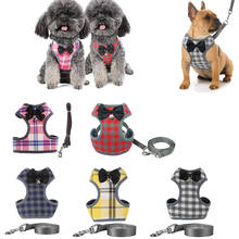 Dog Harness and Leash Set Small Medium Dogs Harness Vest with Bowknot Bell Mesh Breathable Padded Puppy Dogs Cat Harness No Pull 2024 - buy cheap