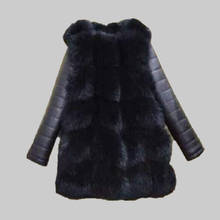 Lisa Colly High Quality Women Imitation Fox Fur Coat Jacket PU Long Sleeves Warm Winter Coat Overcoat thick Fur Coat Outwear 2024 - buy cheap