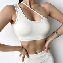 SALSPOR Women Autumn Yoga Bra Crop Tops One Shoulder Gym Running Brassiere Shockproof Fitness Sport Bras Sexy Workout Underwear 2024 - buy cheap