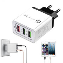 3 Port USB Wall Charger Quick Charge 3.0 Travel Charger Adapter for Apple iPhone Samsung s8 s9 note8 Nokia 6 X6 7 LG G6 EU Plug 2024 - buy cheap