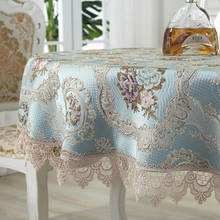 Luxo europeu redonda toalha de mesa bordado rendas toalha de mesa de jantar pano de mesa de cozinha capa de mesa decorativa venda 2024 - compre barato