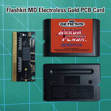 Arrow Flash - Flashkit MD, tarjeta PCB dorada sin electrodos, Cartucho de juegos MD de 16 bits para consola MegaDrive Genesis 2024 - compra barato