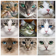 Evershine-pintura de diamantes de gato, bordado de punto de cruz, conjunto completo de animales, mosaico de diamantes de imitación cuadrados, decoración del hogar 2024 - compra barato