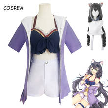 Anime princess connect re: mergulho kyaru cosplay traje meninas feminino topo shorts trajes de praia terno peruca festa de carnaval de halloween 2024 - compre barato