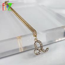 F.J4Z 2019 New 12 Zodiac Sign Necklace Fashion Alloy Rhinestone Pendant Necklace Bestie Horoscope Collar Jewelry Collection 2024 - buy cheap