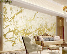 Beibehang personalizado papel de parede mural luxo bronzeamento textura de mármore branco microlite tv fundo 3d 2024 - compre barato