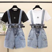 2 Pieces Short Set Summer Sweet Korean Cotton T Shirt Tops And Shorts 2 Pieces Sets Women Clothing Two Pieces Outfits 2024 - buy cheap