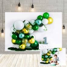 Avezano 1st Birthday Backdrop Cake Smash Boy Jungle Safari Green Balloons Baby Shower Background Photography Decor Photophone 2024 - buy cheap