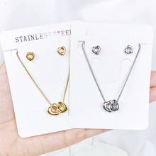 StainlessSteel Set Hollow Heart Choker Necklaces For Women Clavicle Colar Statement Collares Heart Dainty Pendant Necklace Gift 2024 - buy cheap
