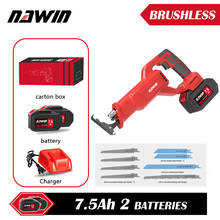 NAWIN Brushless Cordless Electric Reciprocating Saw Handsaw Saber Saw Sierra Sabel Metal Woodworking Frozen-meat Bone Cutting 2024 - buy cheap